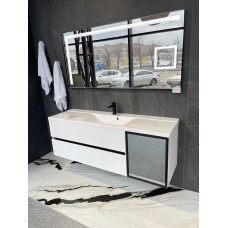 ТУМБА С УМЫВАЛЬНИКОМ 150 СМ FANCY MARBLE MELORIA, БЕЛЫЙ